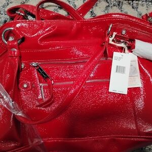 Jessica Simpson Glossy Red Shoulder Bag